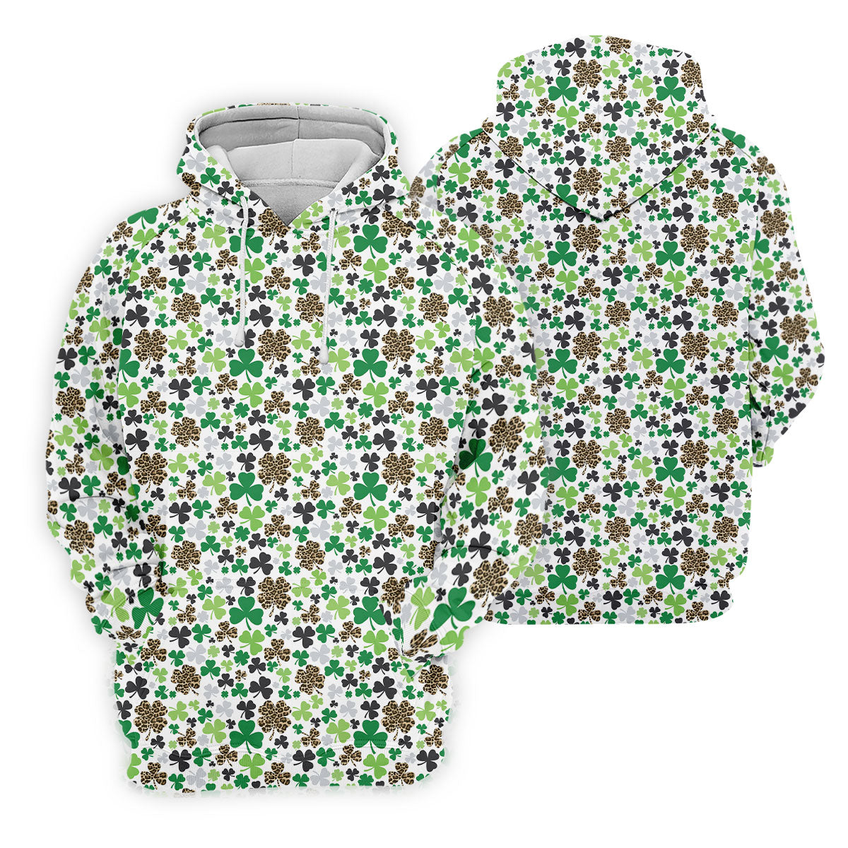 Leopard Pattern St Patrick's Day Shamrock Golf Shirt, Fun Women's Golf Shirts, Women's Golf Tops