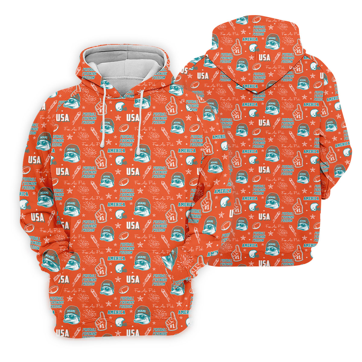 Cool Dolphin Beanie And Glasses Orange And Teal Sport Polo, American Football League Gift Ideas For Football Fans