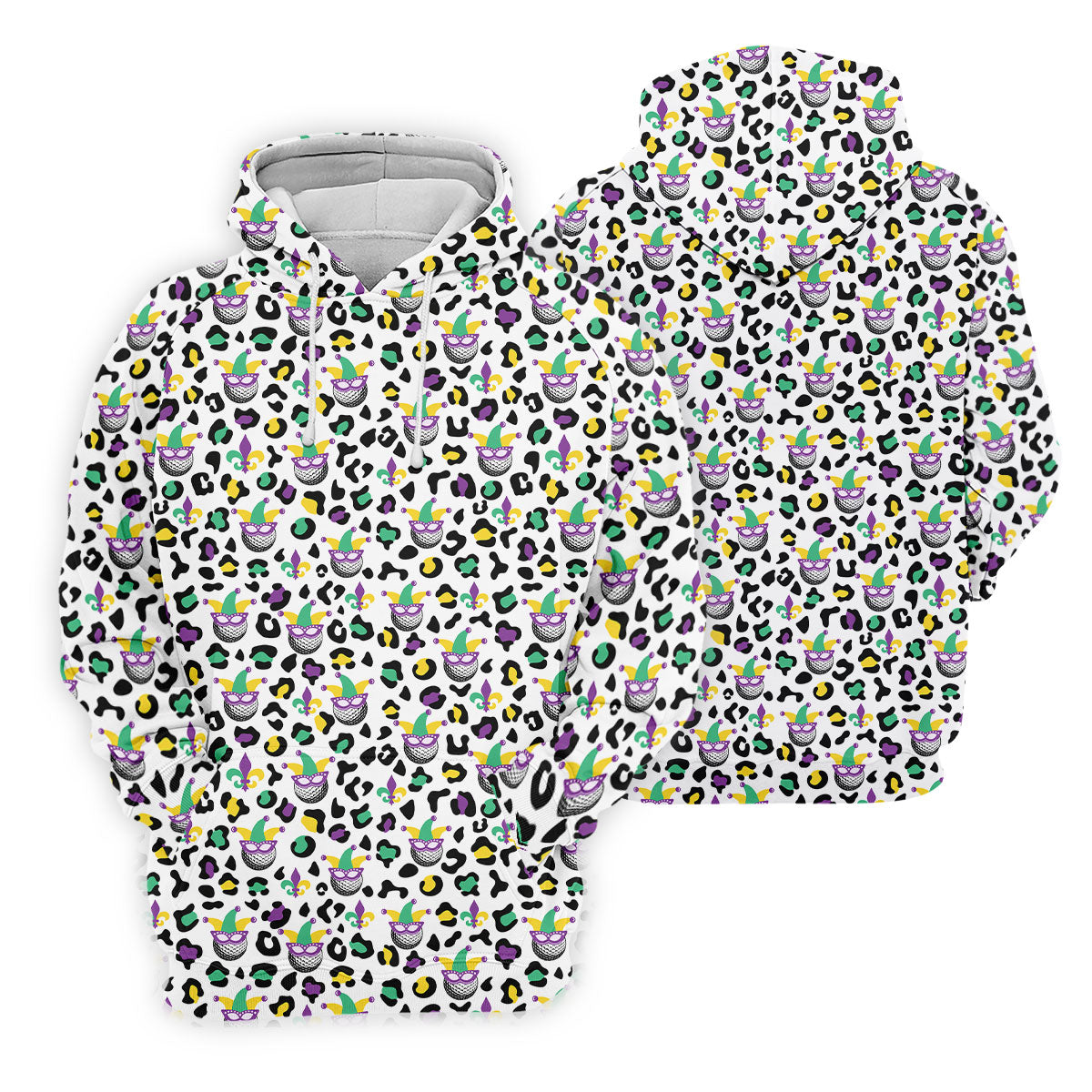 Mardi Gras Mask Leopard Spots Funny Golf Ball Golf Tops For Men, Polo ShirtFor Men, Golf Shirts For Men
