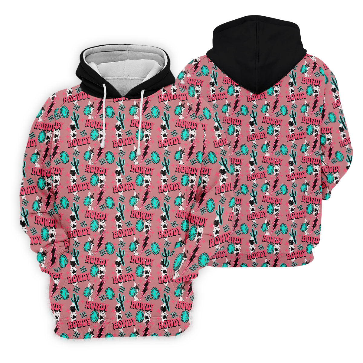 Howdy Pink Lightning Bolts Western Theme Golf Tops For Men, Polo Shirtor Men, Golf Shirts For Men