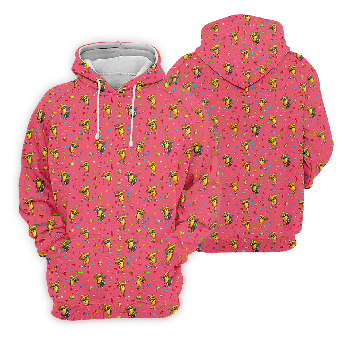 Fairway Fiesta Taco Margarita Mexico Theme Pink Golf Shirt, Women Golf Shirts, Ladies Golf Shirt