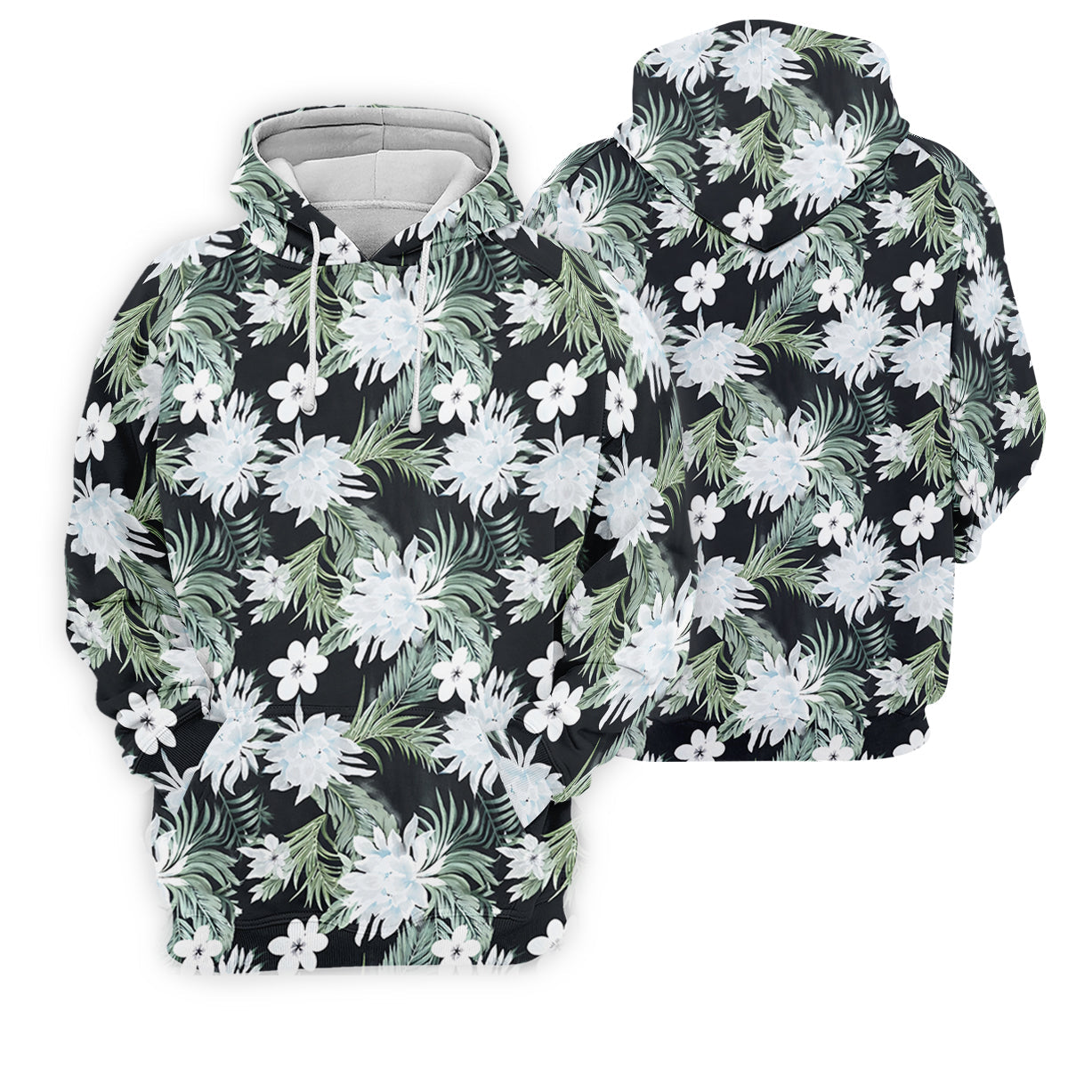 White Flower Tropical Hawaiian Vibe Golf Tops For Men, Golf Shirts For Men, Golf Gift For Men