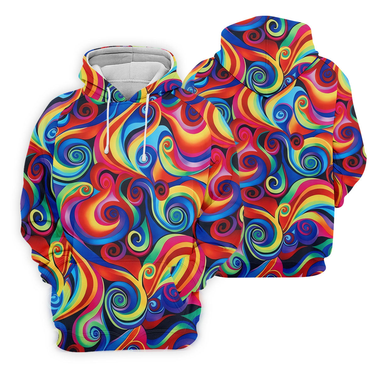 Colorful Rainbow Swirl Abstract Golf Shirt, Men's Golf Shirt, Golf Polo Shirts For Men, Men's Golf Apparel