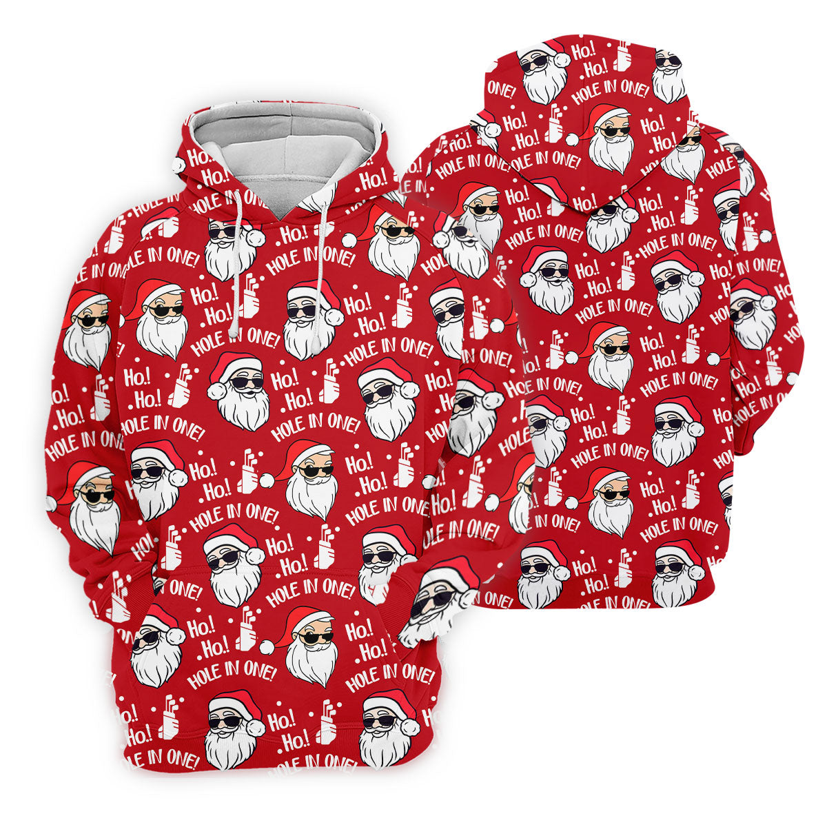 Ho Ho Hole In One Funny Santa Red Christmas Golf Tops For Men, Christmas Golf Shirt, Polo Shirtor Men