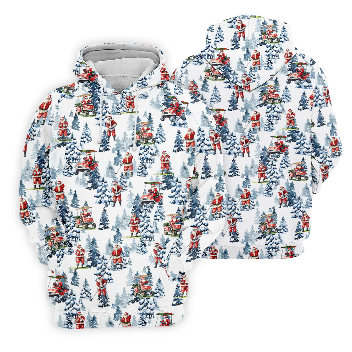 Santa Golfing Polo Shirt, Fun Golf Shirts For Men, Christmas Golf Shirt, Golf Lover Xmas Gift