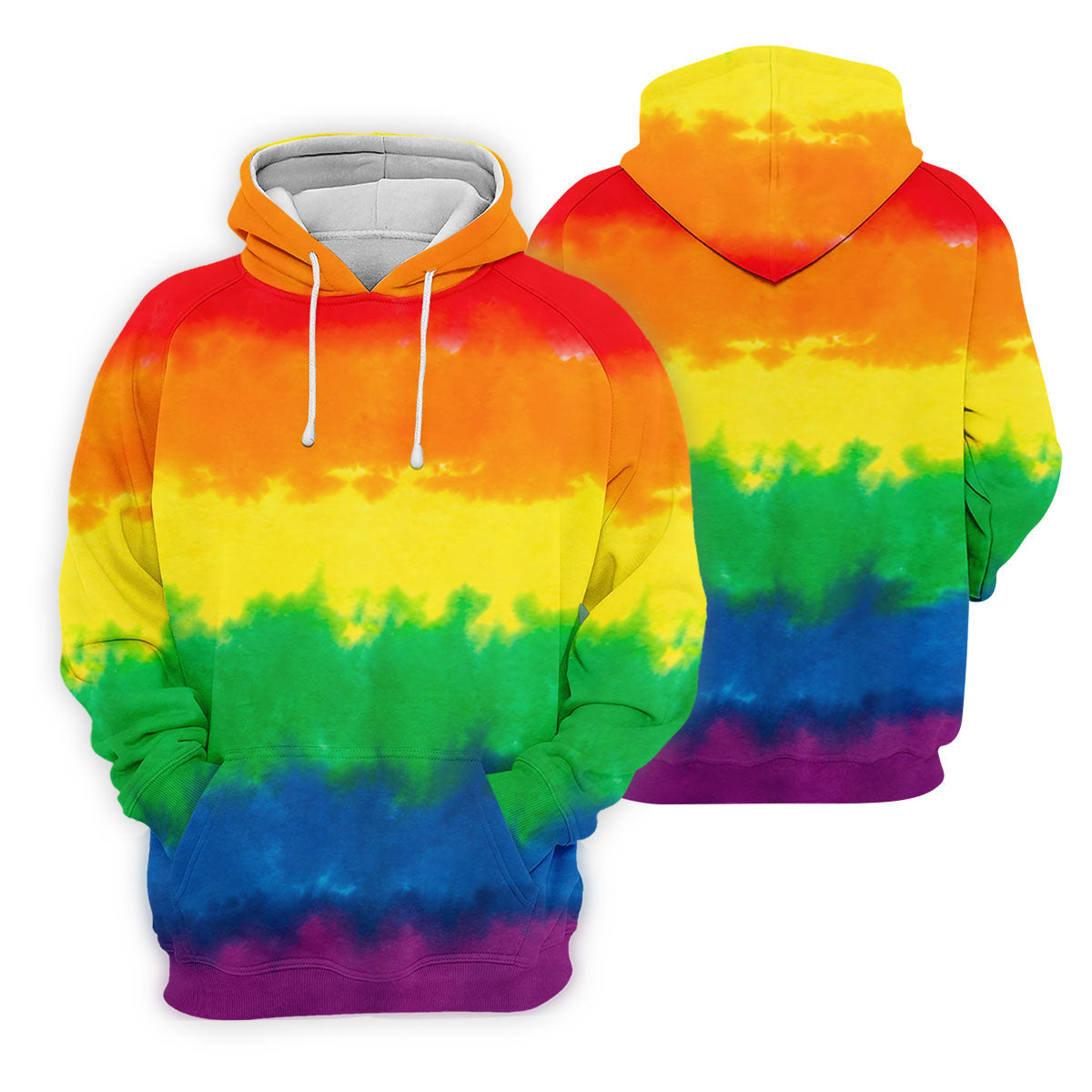 LGBT Rainbow Pride Month Celebrate Tie-Dye Print Golf Tops For Men, Pride Colors Golf Shirts For Men