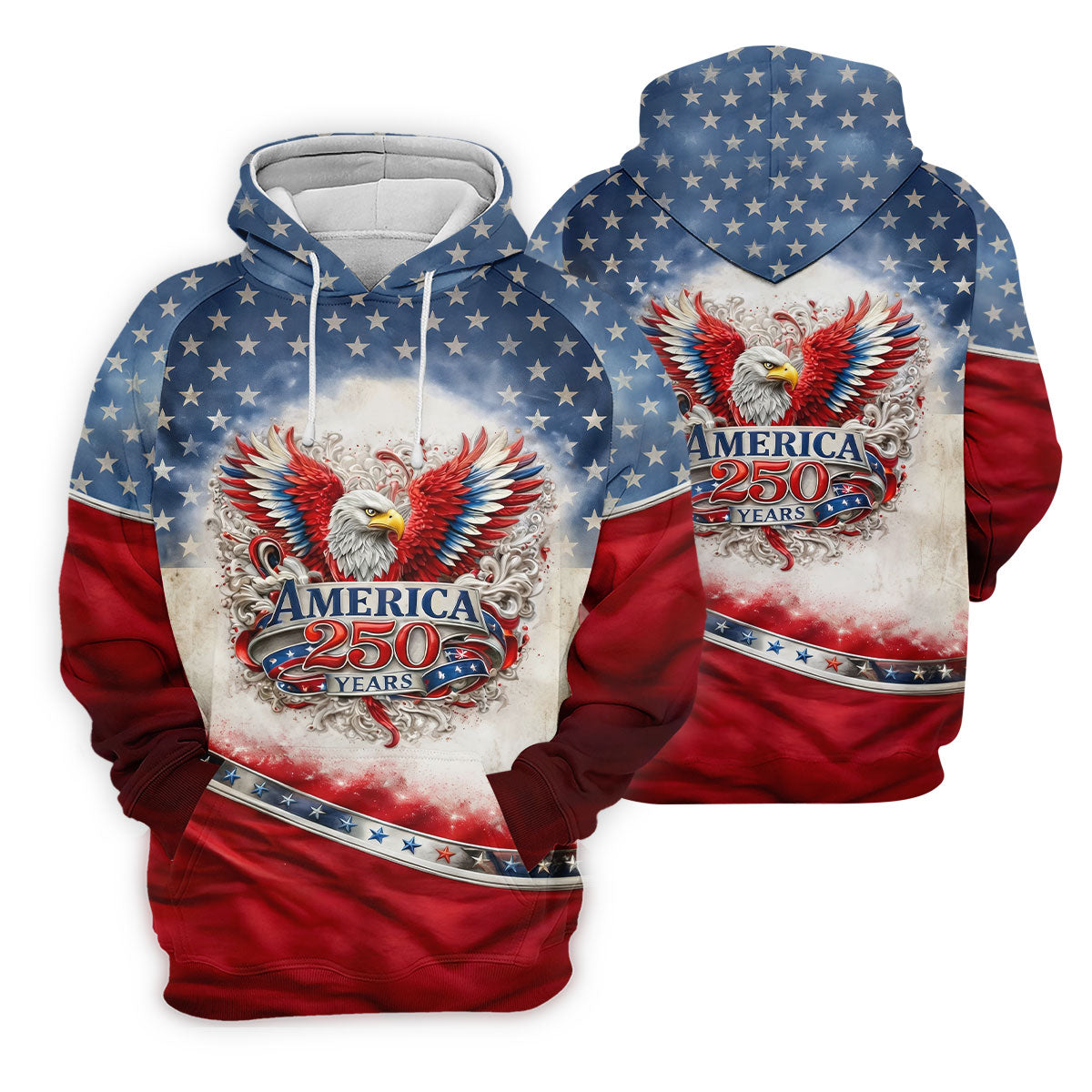 America 250 Years Red White Blue 4th Of July Golf Shirt, Patriotic Golf Shirt, Golf Shirts For Men