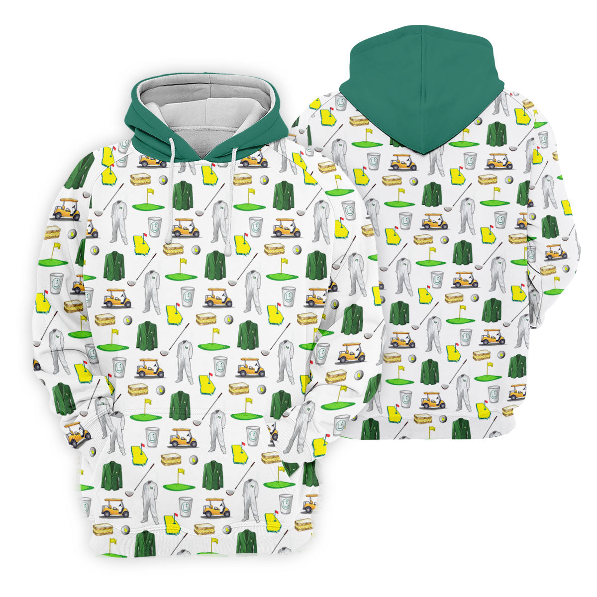Golf Tournament Augusta Golf Seamless Pattern Performance Golf Shirt, Golf Tops For Men, Golf Shirts For Men