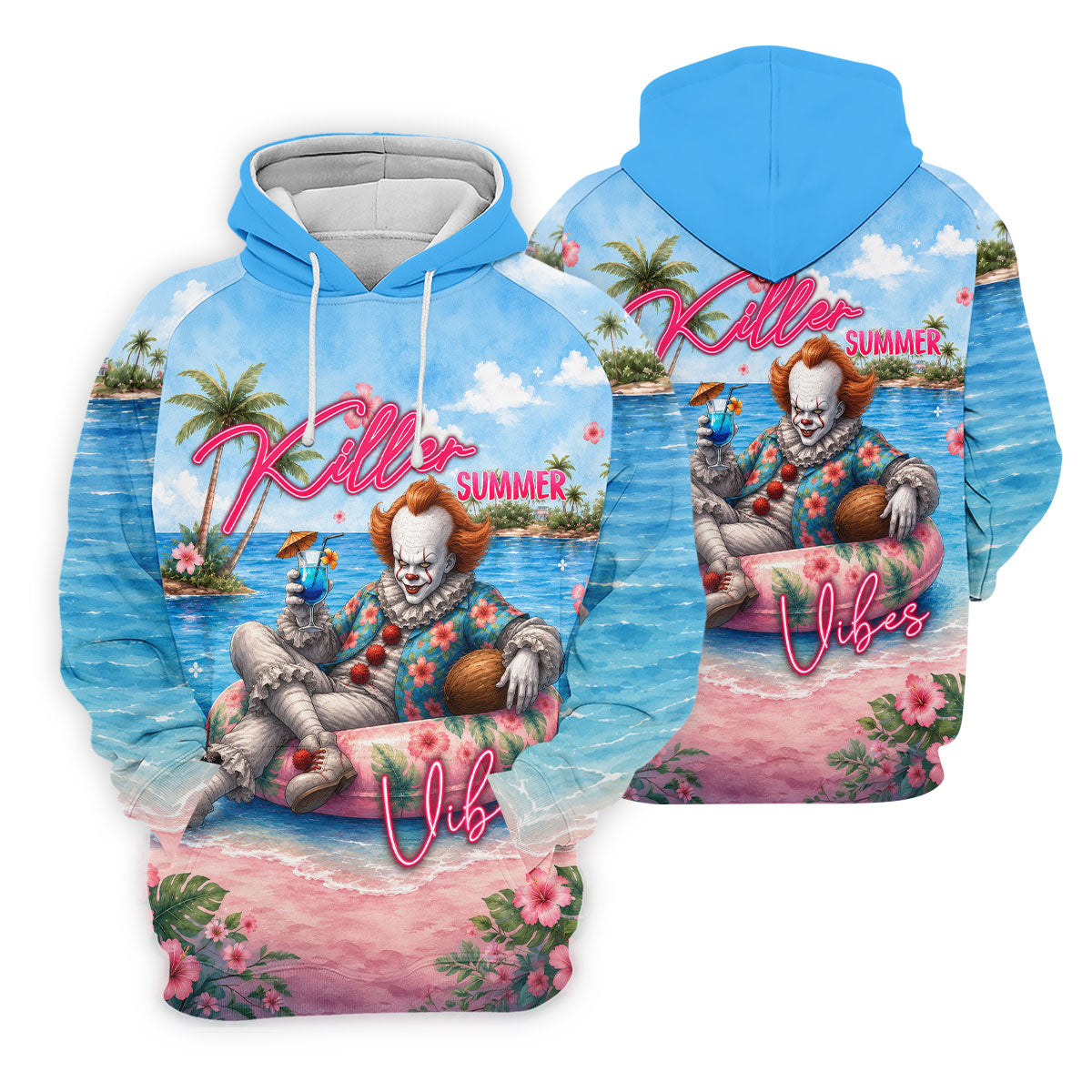 Killer Summer Vibes Scary Clown Golf Polo Shirt, Men's Golf Shirt, Printed Golf Shirts