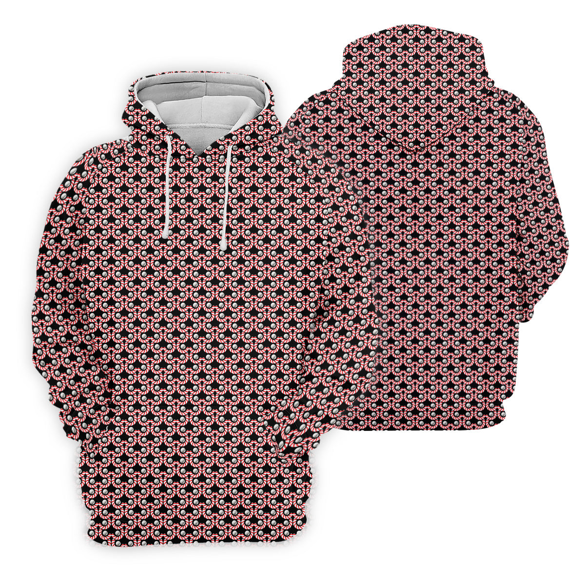 Golf Ball Candy Cane Golf Shirt, Fun Golf Shirts For Men, Golfing Apparel, Golf Shirts For Men