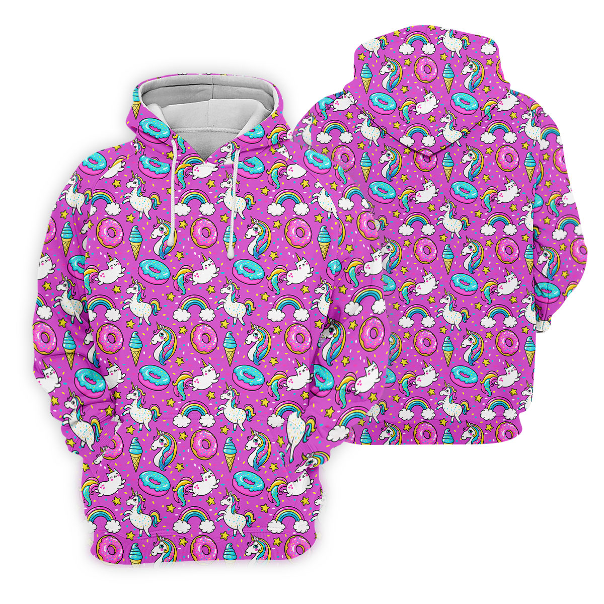 Funny Pink Donut Unicorn Mens Golf Shirts, Polo ShirtFor Men, Cute Golf Outfit, Golfing Apparel