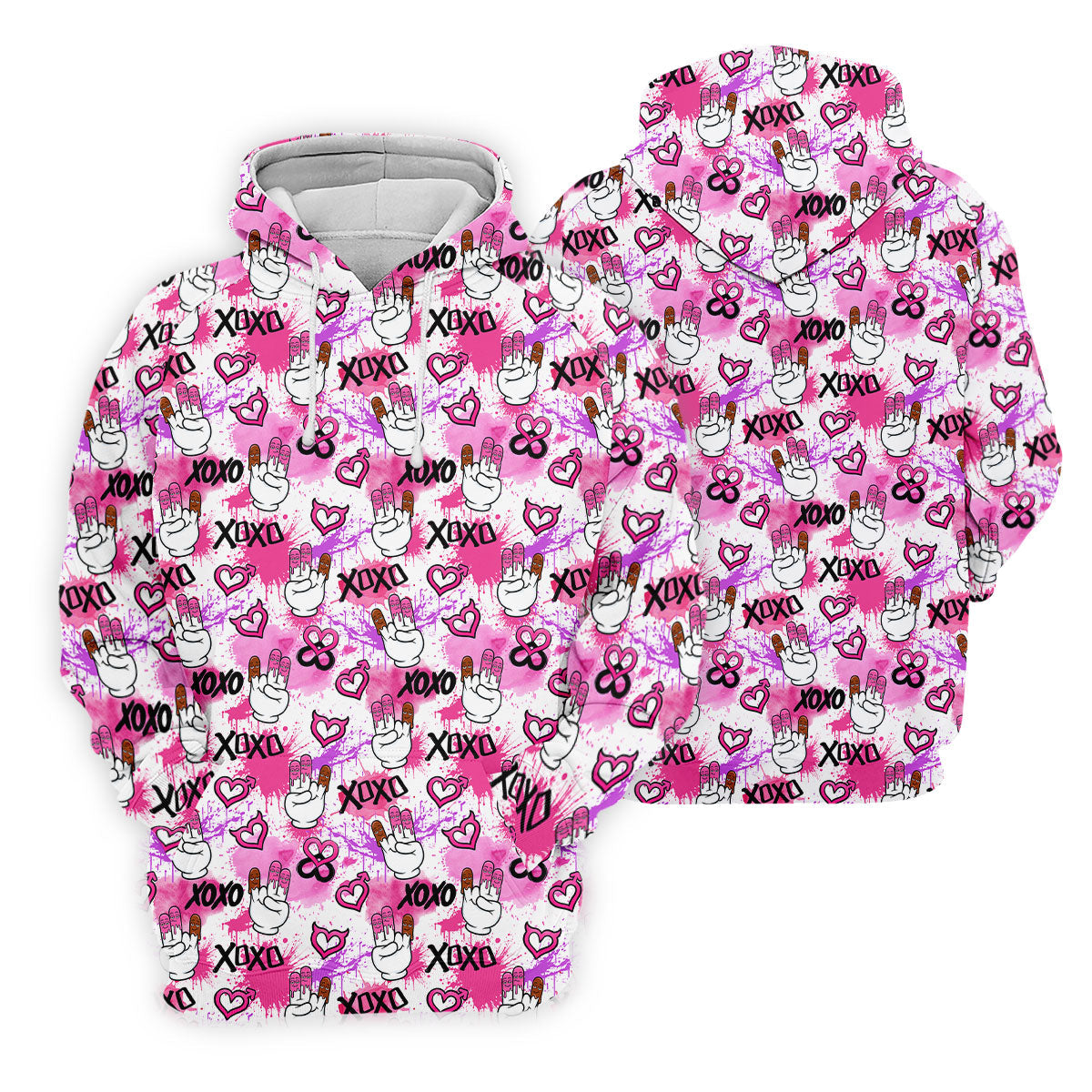 Chocolate Fingers Adult Humor XOXO Pink Splatter Fun Golf Shirts For Men, Valentines Golf Gift, Polo ShirtFor Men