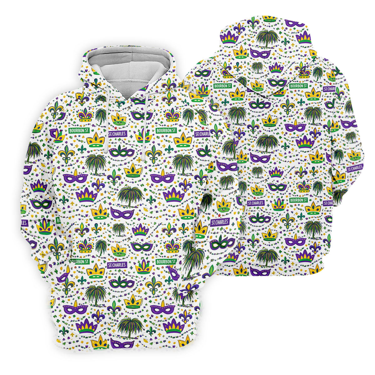 Crown Mask Fleur De Lis Mardi Gras Golf Shirt, Golf Tops For Men, Polo ShirtFor Men, Golf Shirts For Men