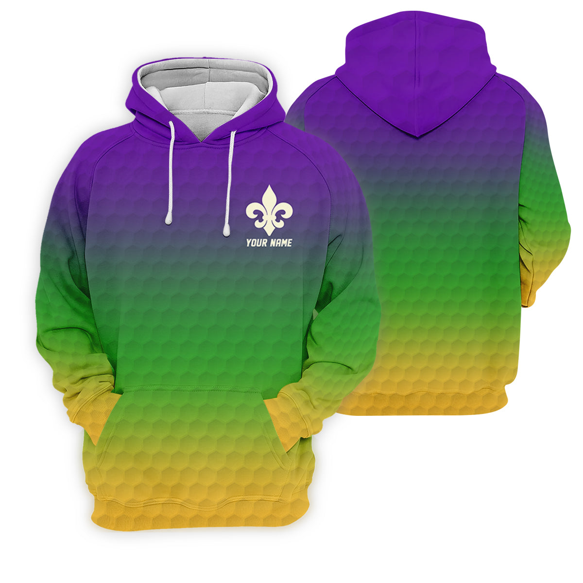 Purple Green Gold Golf Ball Pattern Mardi Gras Golf Shirt, Golf Tops For Men, Polo ShirtFor Men