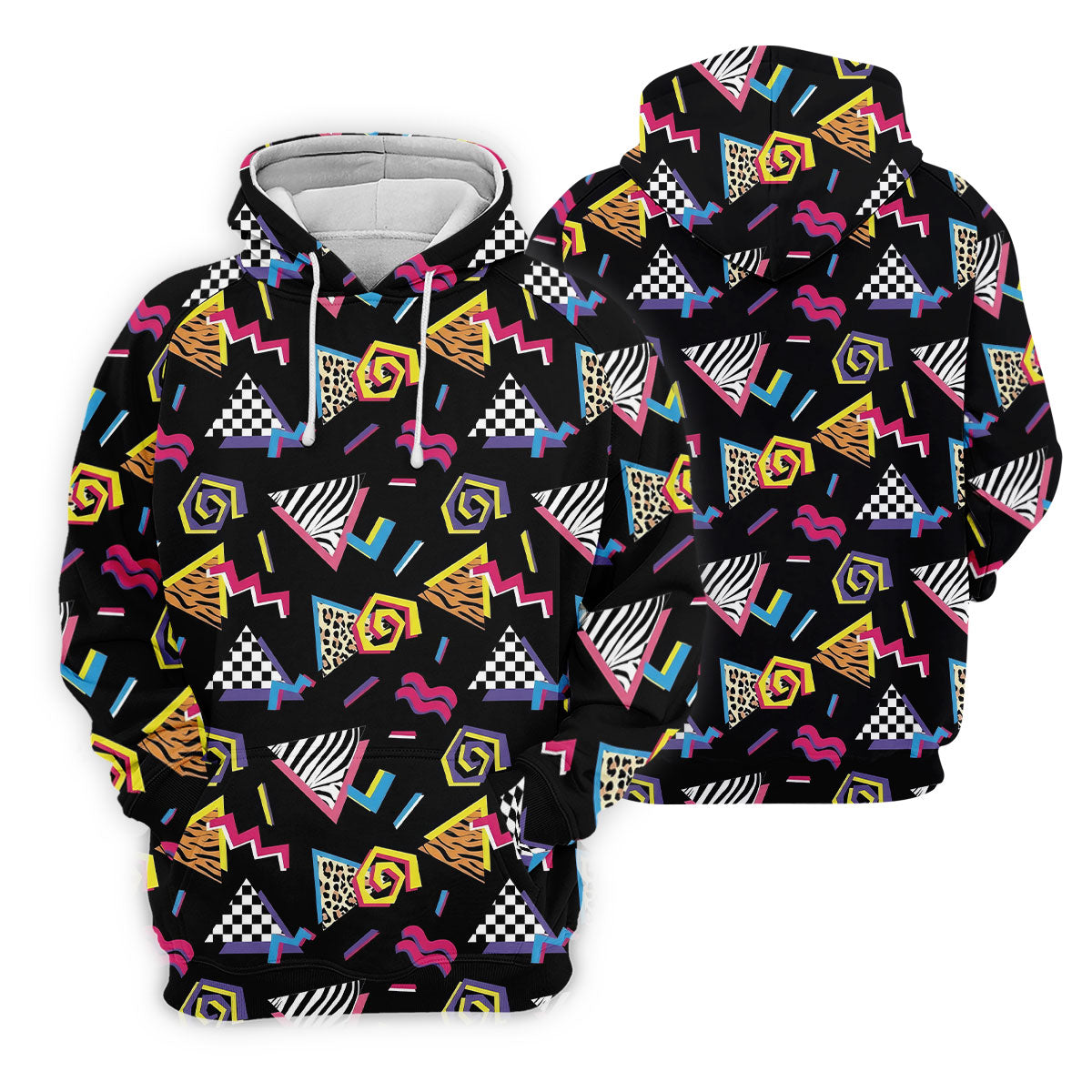 Abstract Geometric Leopard Zebra Animal Stripes 80s 90s Style Golf Tops For Men, Golf Shirts For Men