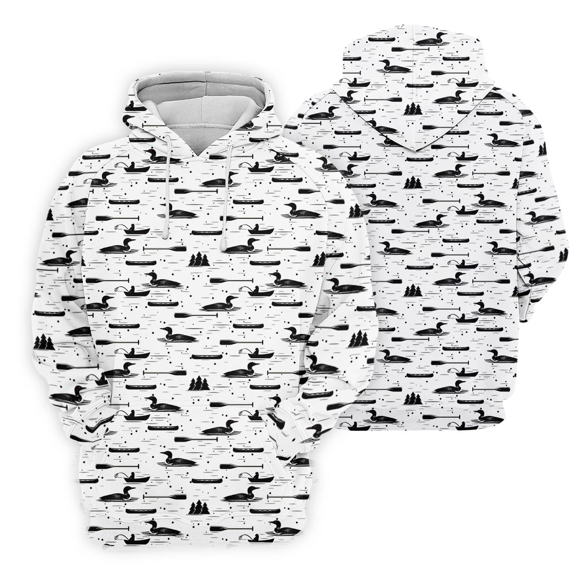 Loon Lake Aquatic Birds Hawaiian Golf Shirt, Men's Golf Shirt, Polo Shirts For Men