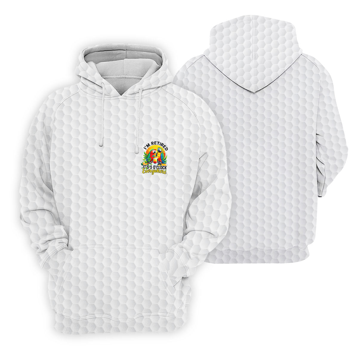 White Tropical Parrot Happy Retirement Golf Polo Shirt, Women's Golf Polo, Performance Golf Shirt