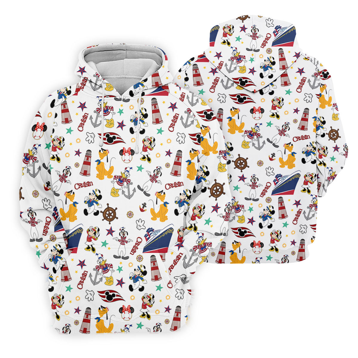 Cartoon Cruise Vacation Pattern Golf Polo Shirt, Golf Shirts For Women, Women’s Golf Polo