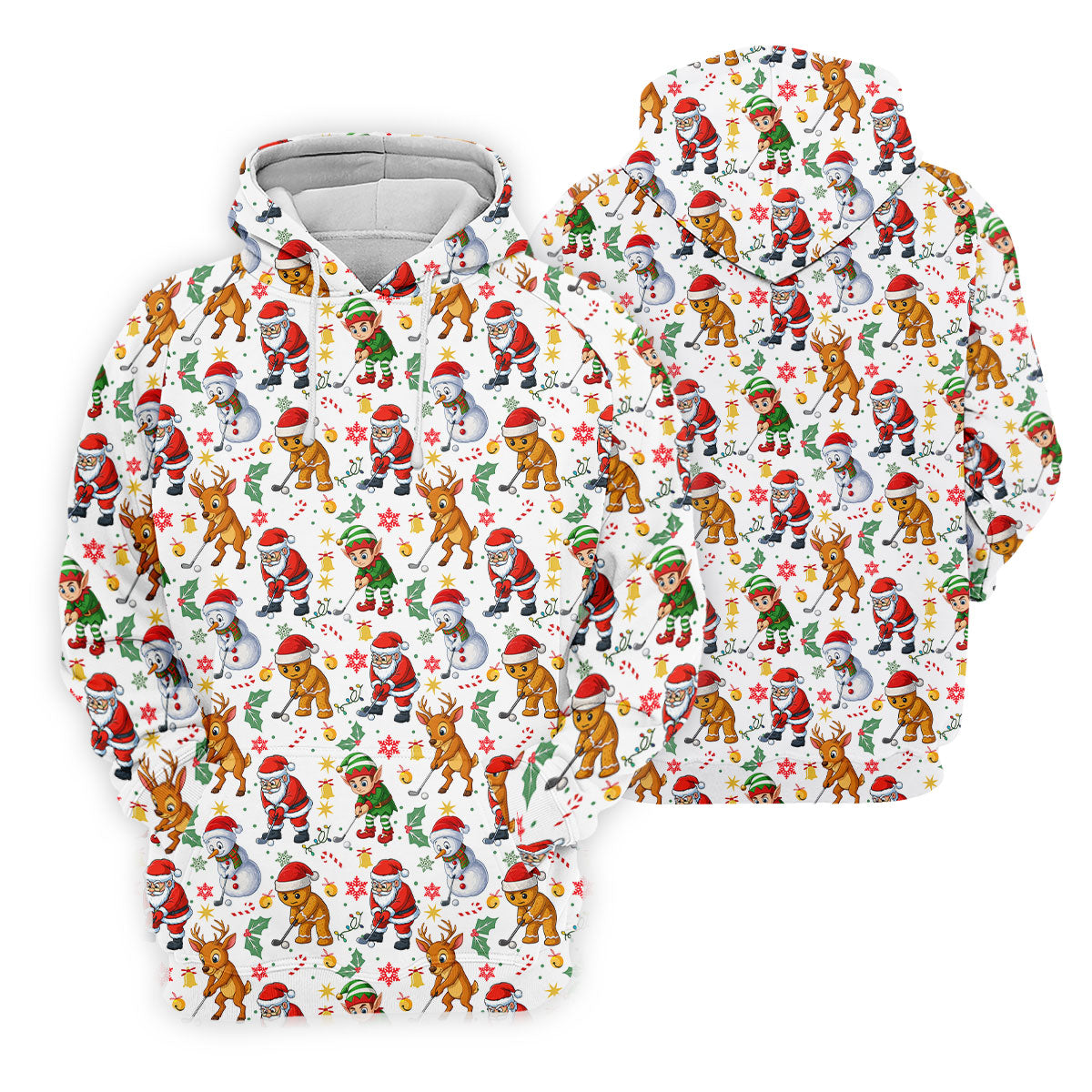 Funny Christmas Characters Golf Tops For Men, Cute Golf Outfit, Fun Golf Shirts For Men, Christmas Golf Shirt