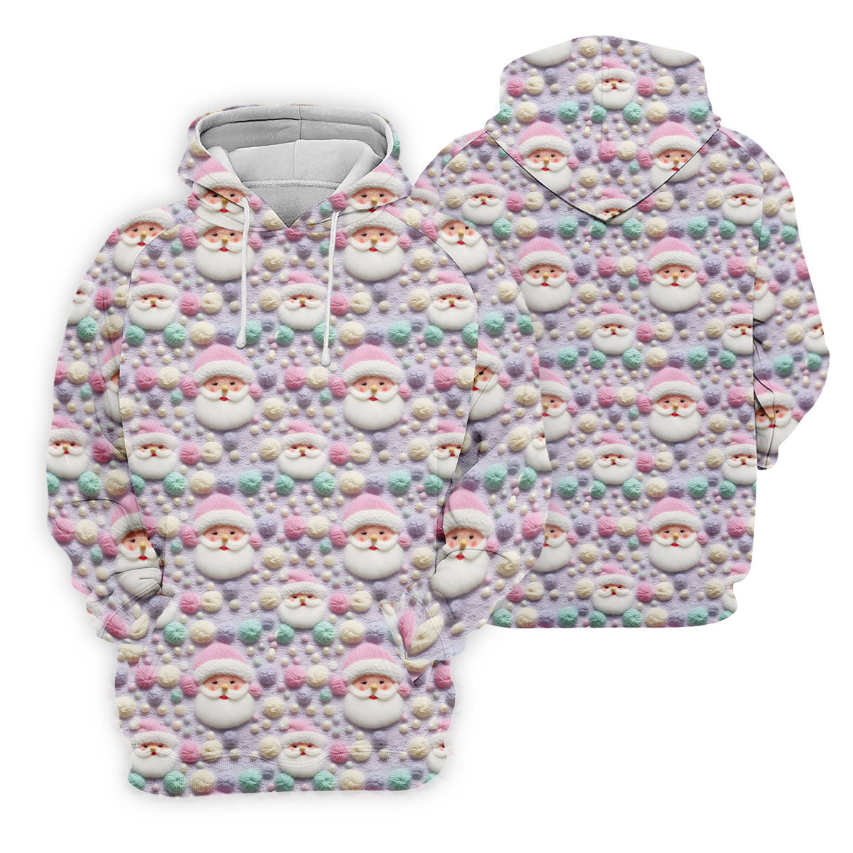 Knit Santa Pastel Pattern Women's Golf Tops, Christmas Golf Shirt, Cute Golf Outfit, Ladies Golf Shirts