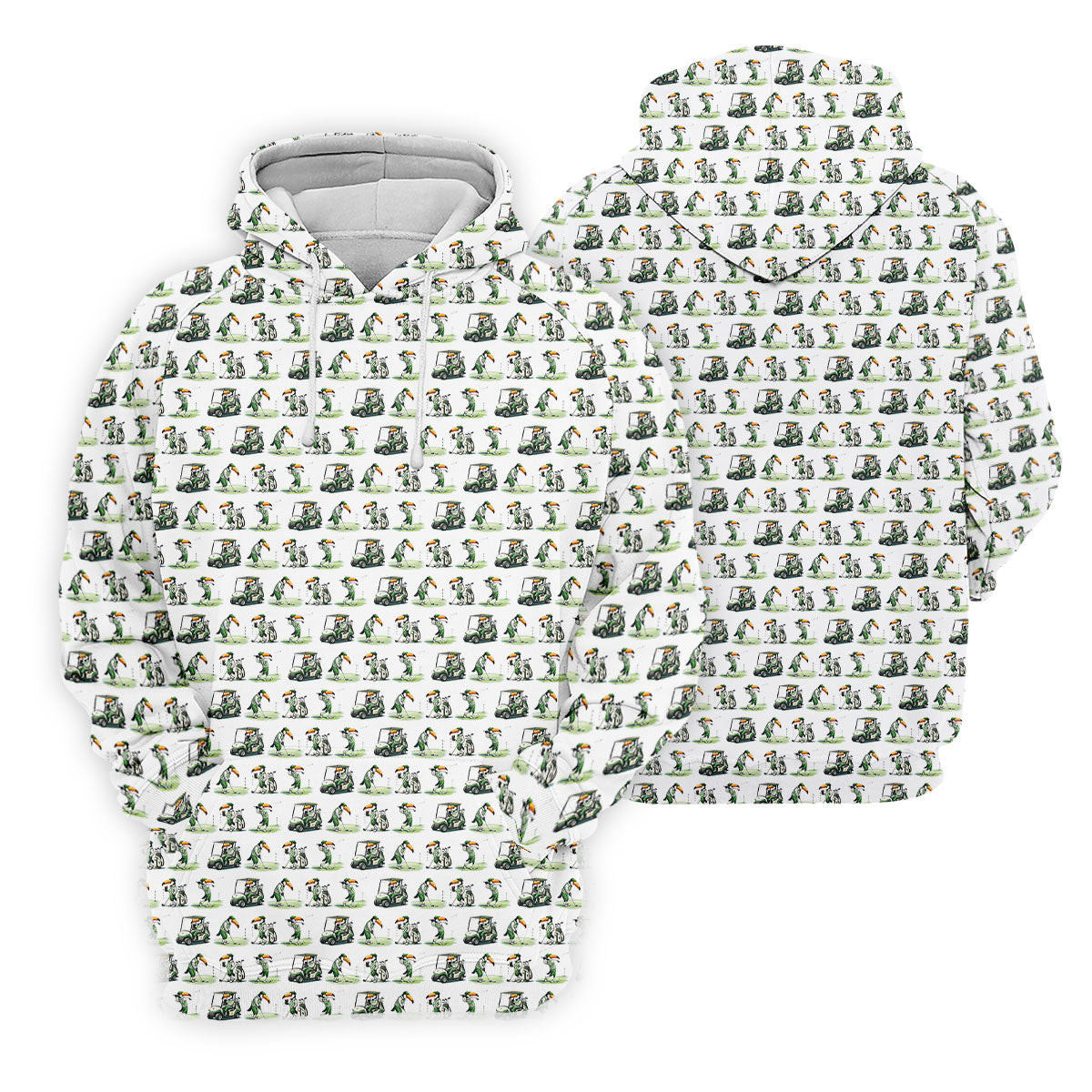 Funny Toucan Golf Pose White And Green Golf Tops For Men, Polo ShirtFor Men, Golf Shirts For Men