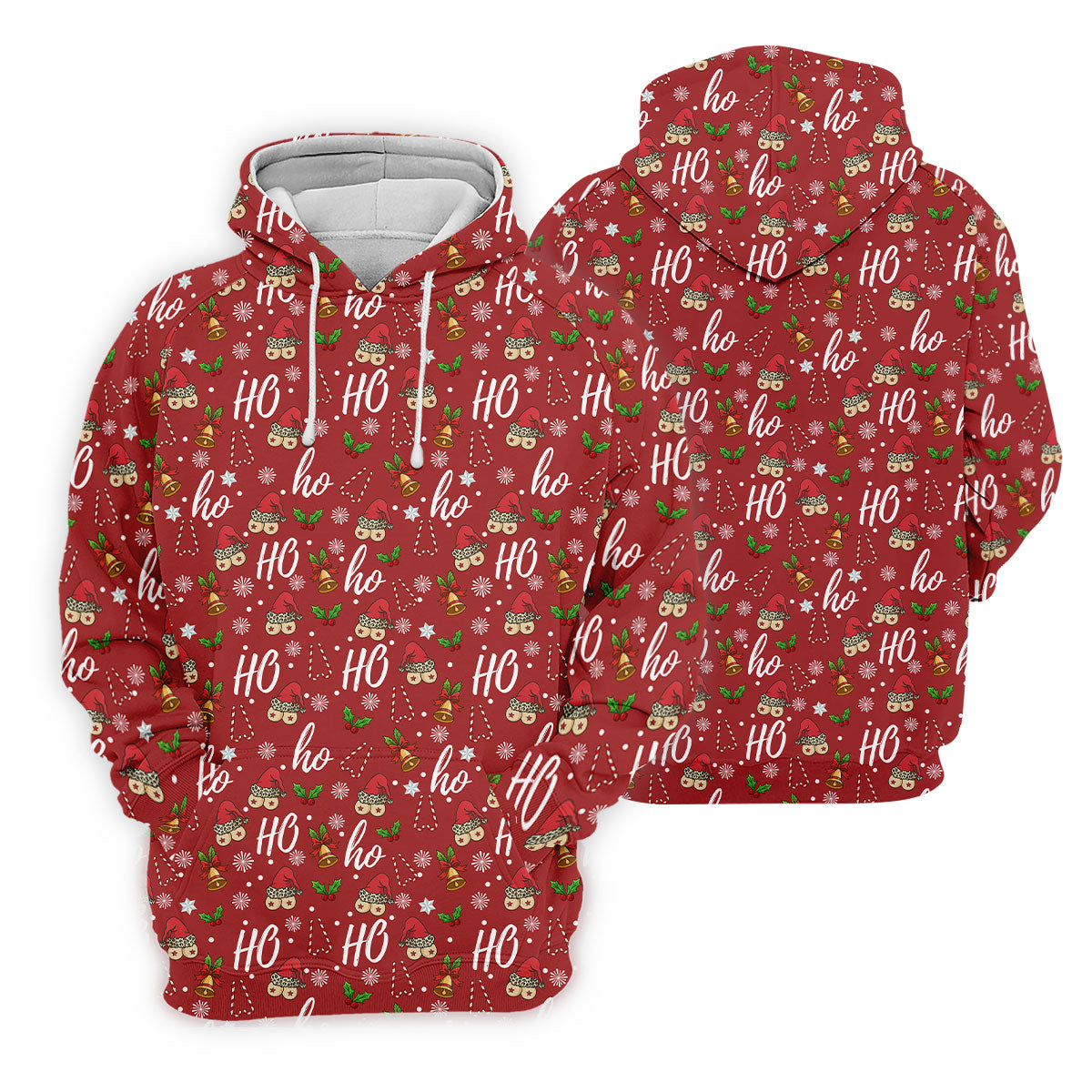 Funny Ho Ho Ho Naughty Tits Christmas Golf Shirt, Golf Christmas Gifts, Ladies Golf Shirts