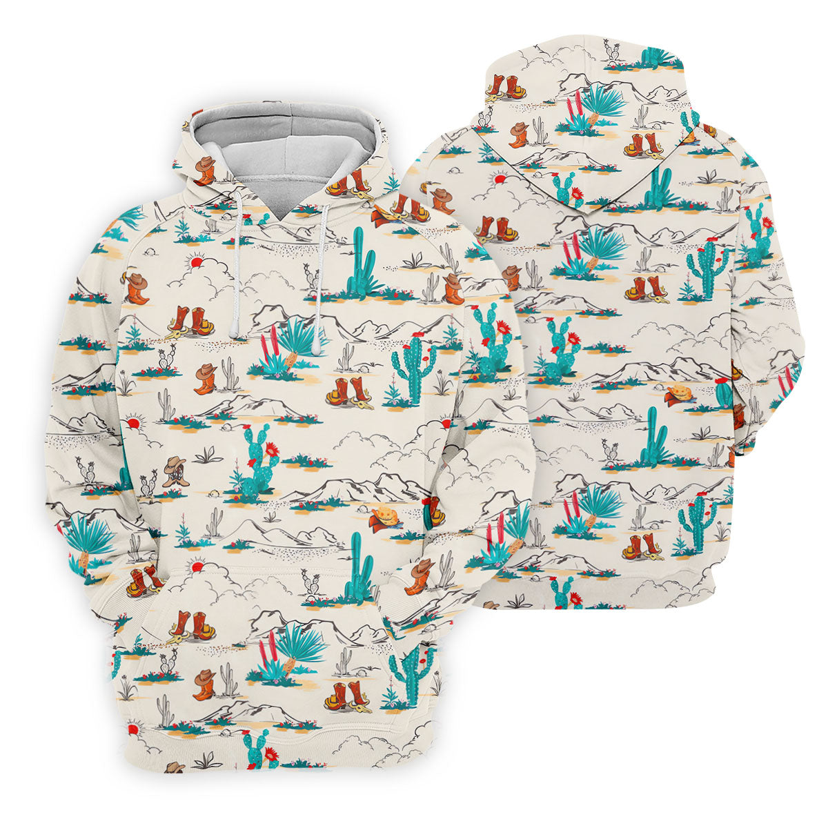 Western Desert Cowboy Boots Pattern Golf Shirt, Men's Golf Shirt, Printed Golf Shirts