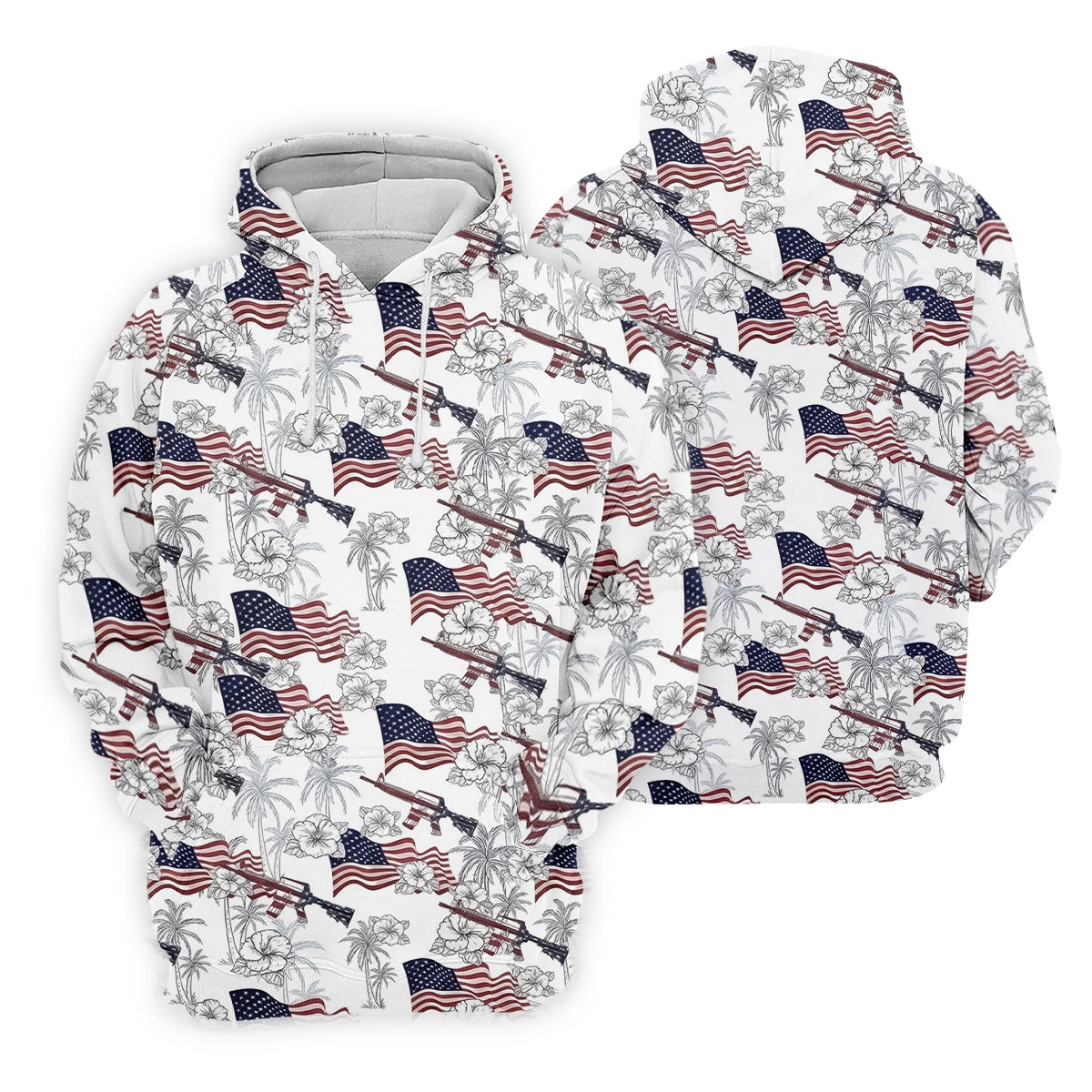 American Flag Pattern 4th Of July Tropical Vibe Patriotic Golf Shirt, 250th Anniversary Golf Shirts For Men