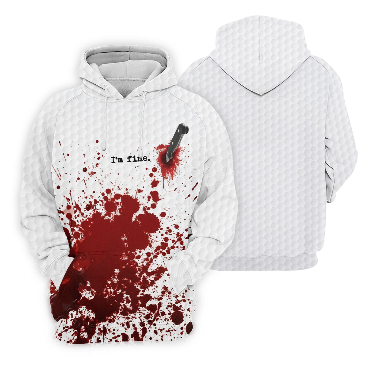 I'm Fine. Horror Golf Polo Shirt, Golf Polo Shirts For Men, Printed Golf Shirts