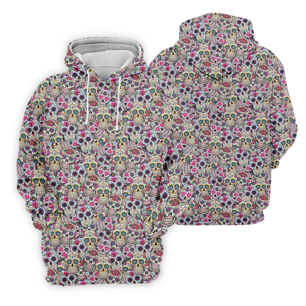 Colorful Sugar Skull Floral Golf Polo Shirt, Golf Shirts For Women, Women’s Golf Polo