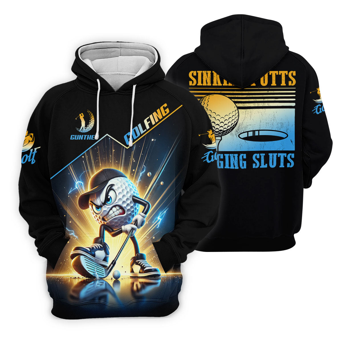 Sinking Putts Banging Sluts Fun Golf Shirt, Golf Tops For Men, Golf Shirts For Men, Golf Gift For Men