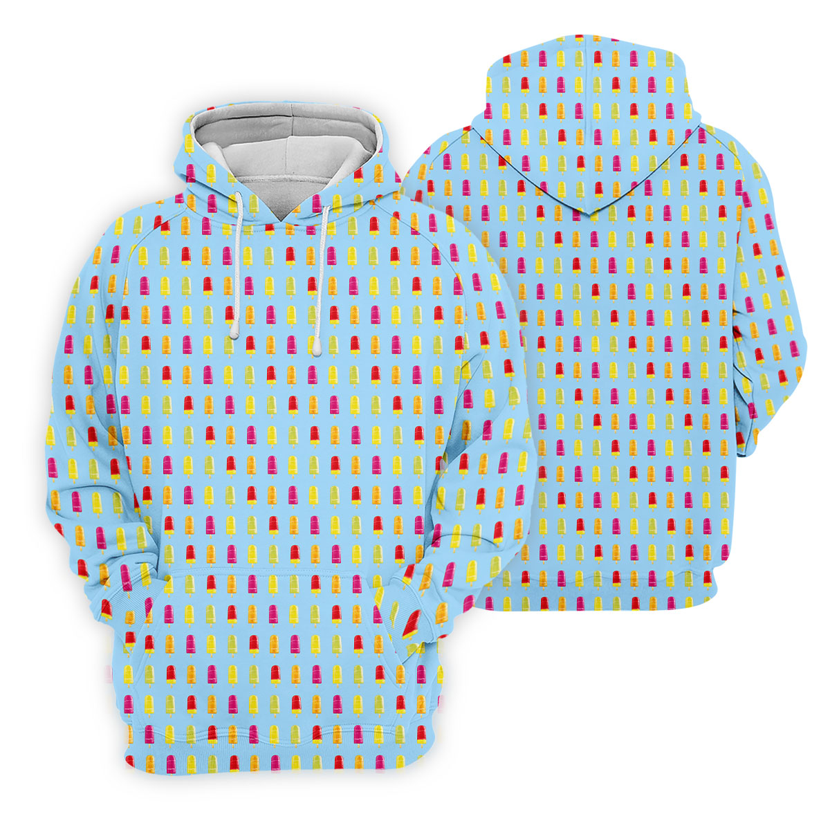 Colorful Popsicle Summer Pattern Golf Shirt, Golf Polo For Women, Printed Golf Shirt
