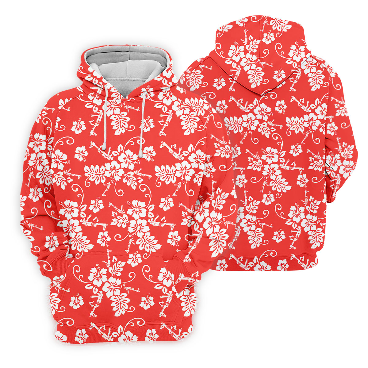 Tropical Flower Red Golf Shirt, Hawaiian Golf Shirt, Ladies Golf Tops, Golf Shirt For Women