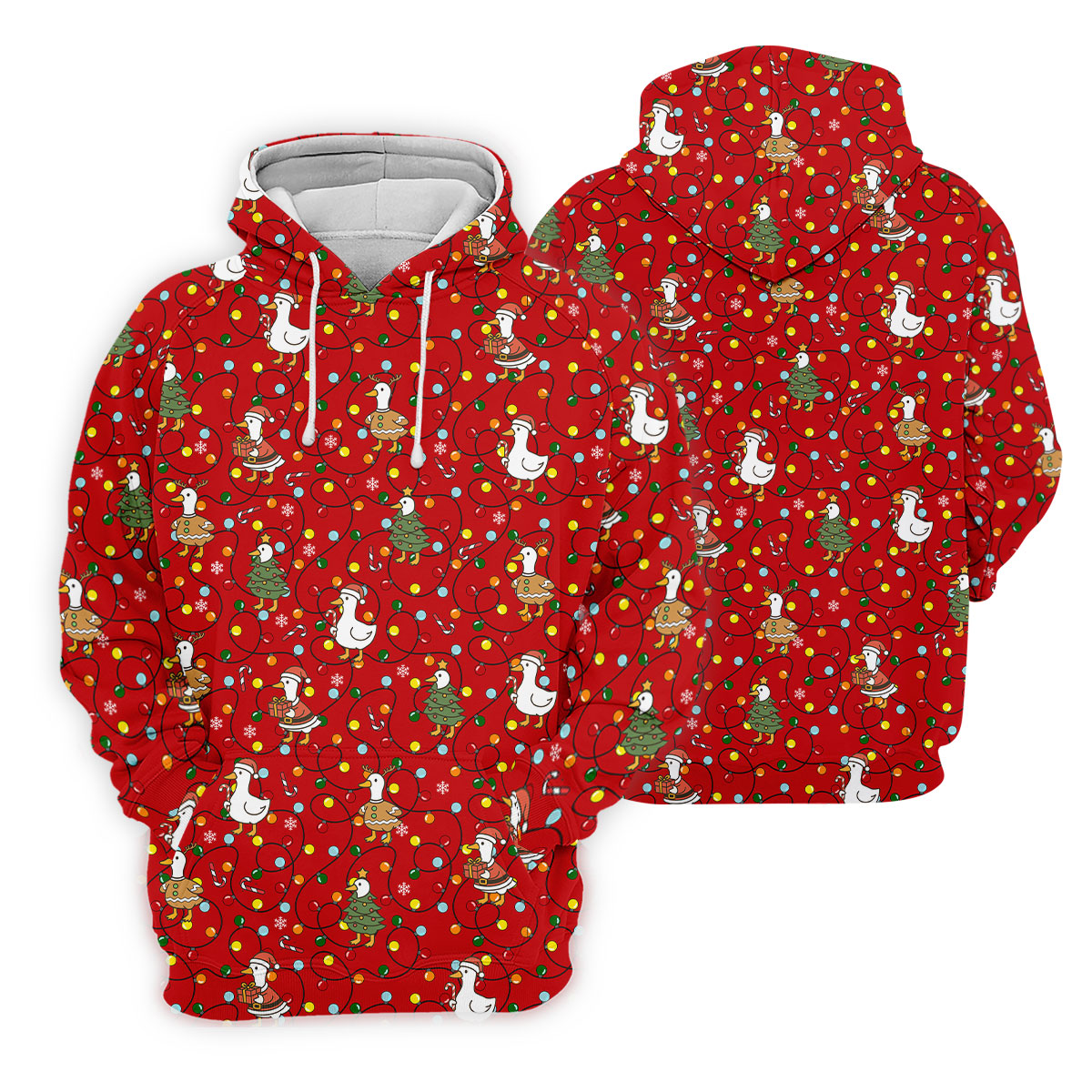 Funny Duck Merry Xmas Red Golf Shirts, Gifts For Golf Lovers, Polo ShirtFor Men, Golfing Apparel