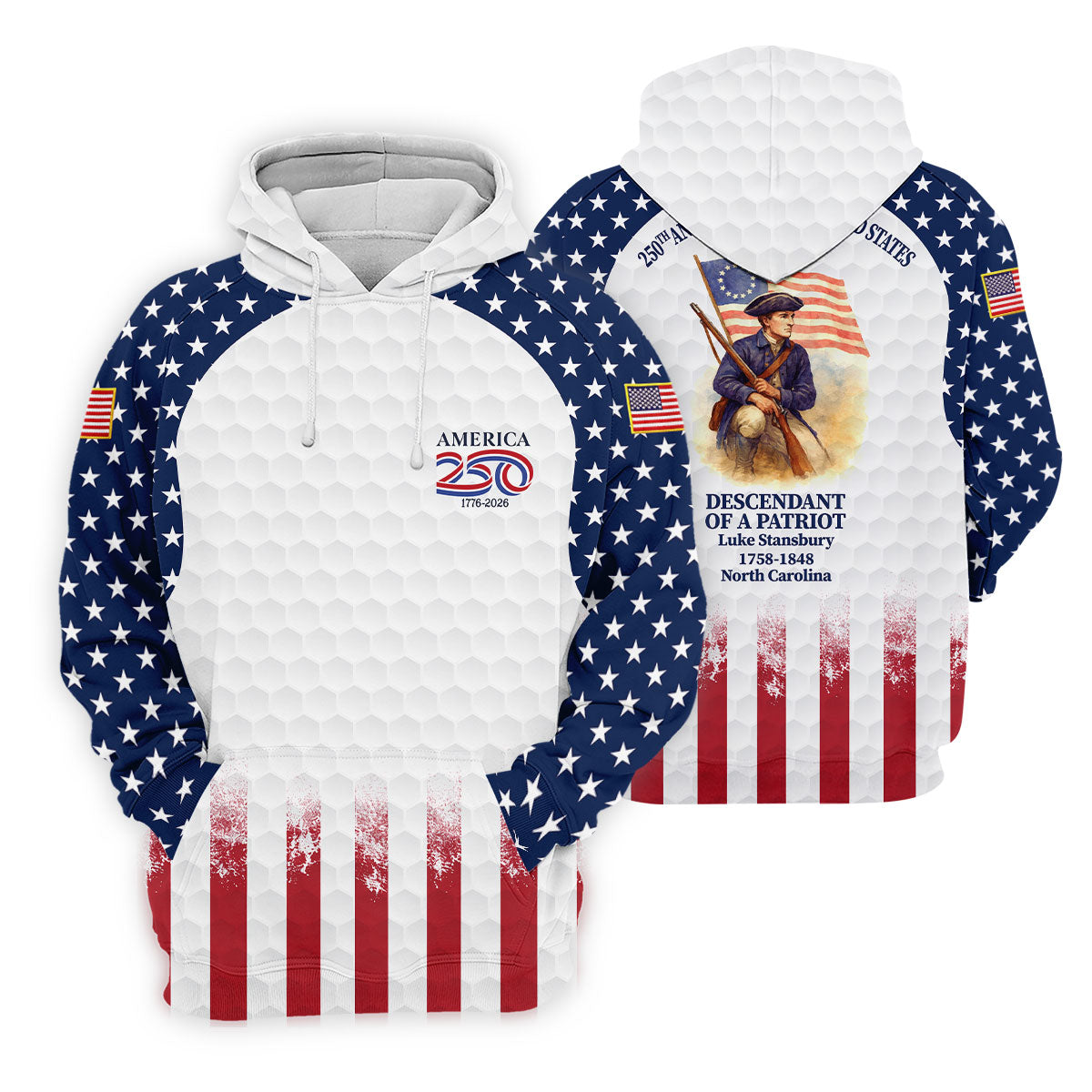 250th Anniversary Descendant Of A Patriot American Flag Golf Shirt, Patriotic 4th Of July Golf Shirt For Women