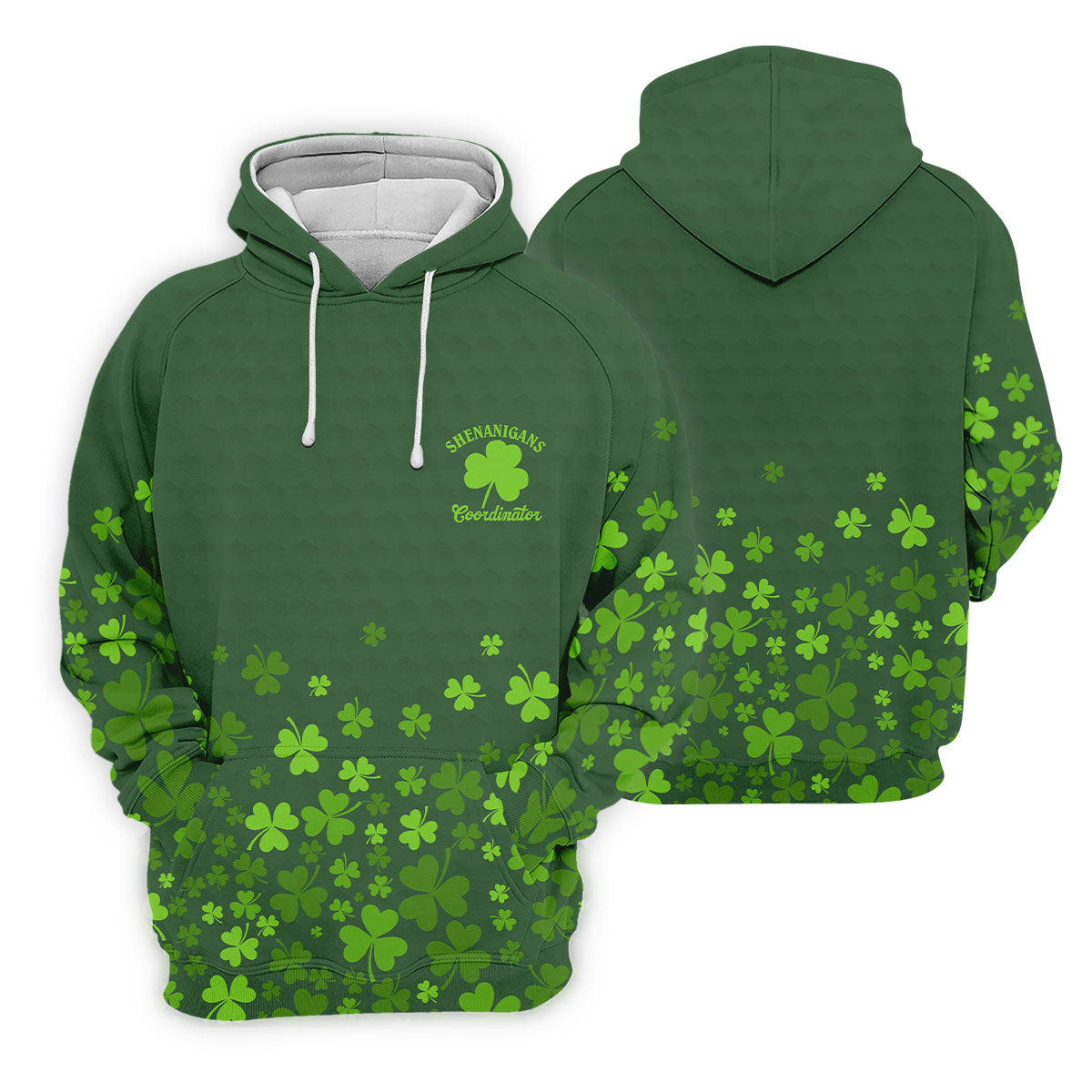 Shenanigans Coordinator Golf Ball Pattern St Patrick Day Green Golf Shirt, Golf Tops For Men, Golf Shirts For Men