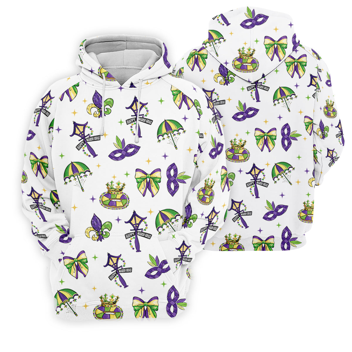 Fleur De Lis Carnival Masks Happy Mardi Gras White Golf Shirt, Golf Shirt For Women, Ladies Golf Polos