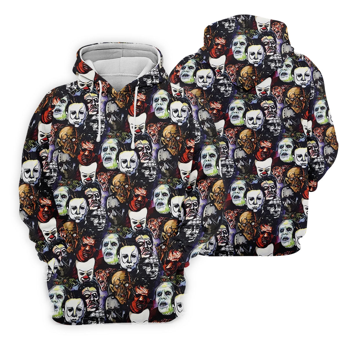 Horror Character Movie Villain Collage Golf Polo Shirt, Men's Golf Polo, Hawaiian Golf Shirt