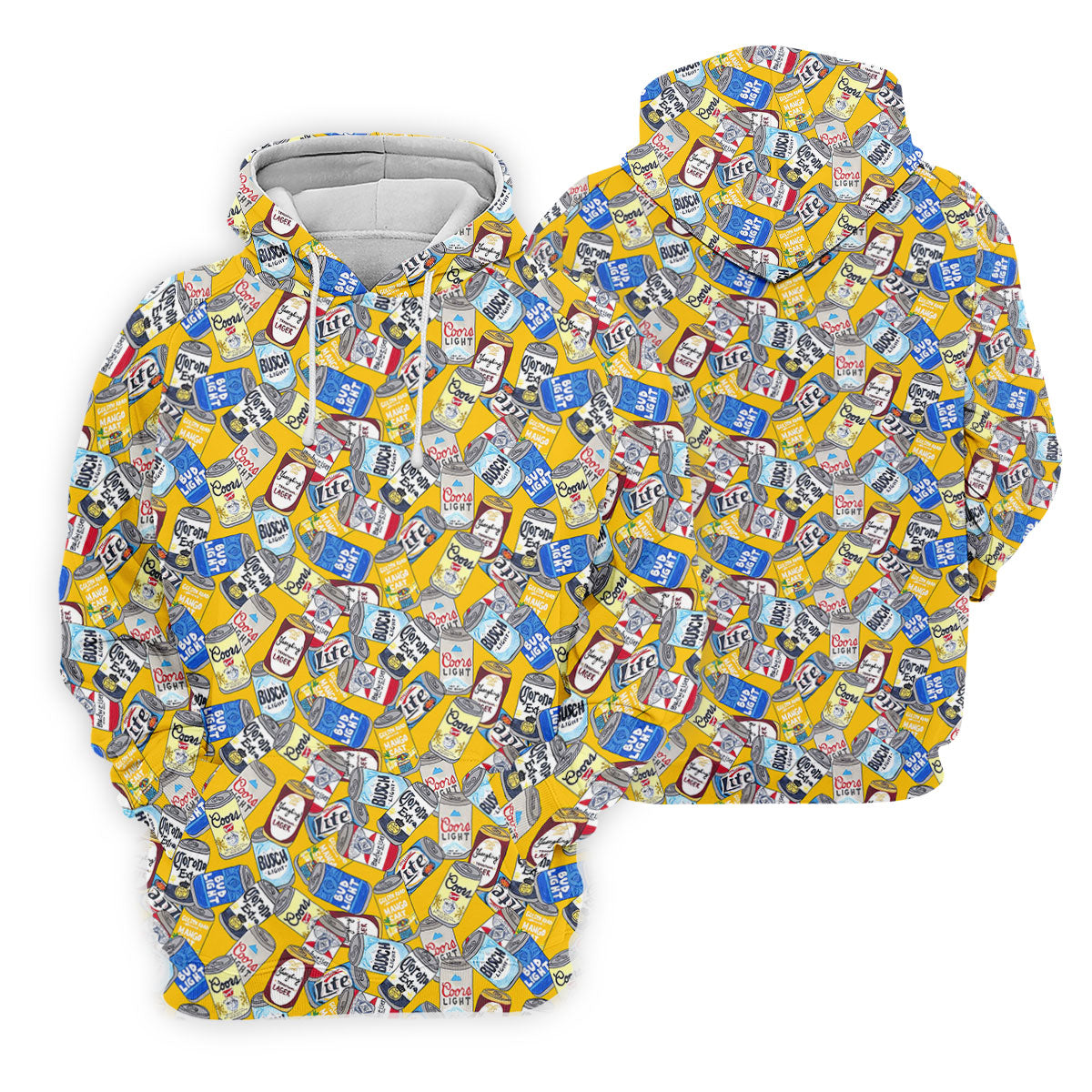 American Beer Cans Yellow Golf Shirt, Golf And Beer Polo ShirtFor Men, Golf Shirts For Men