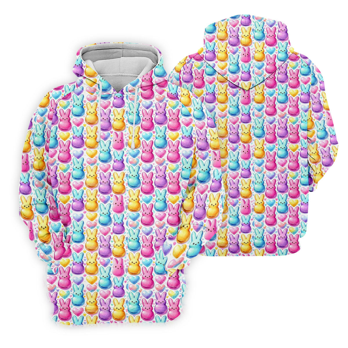Easter Bunny Jelly Effect Seamless Pattern Golf Shirts For Men, Men's Funny Golf Shirts, Polo ShirtFor Men