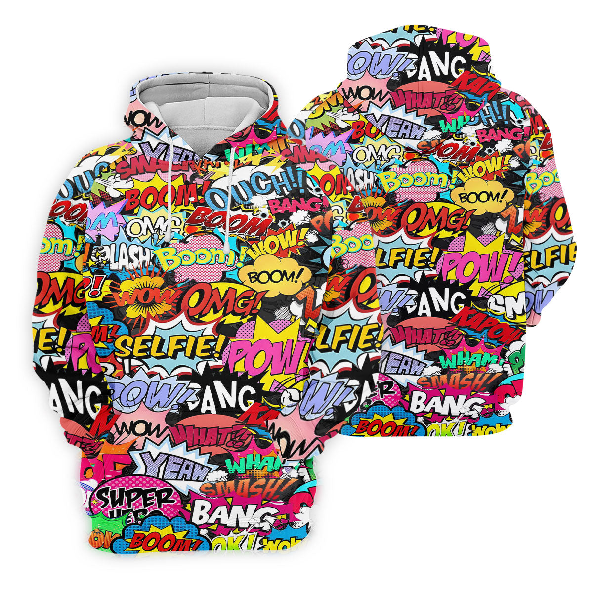 Comic Pop Art Golf Shirt, Retro Speech Bubble Pattern, Polo Shirts For Men