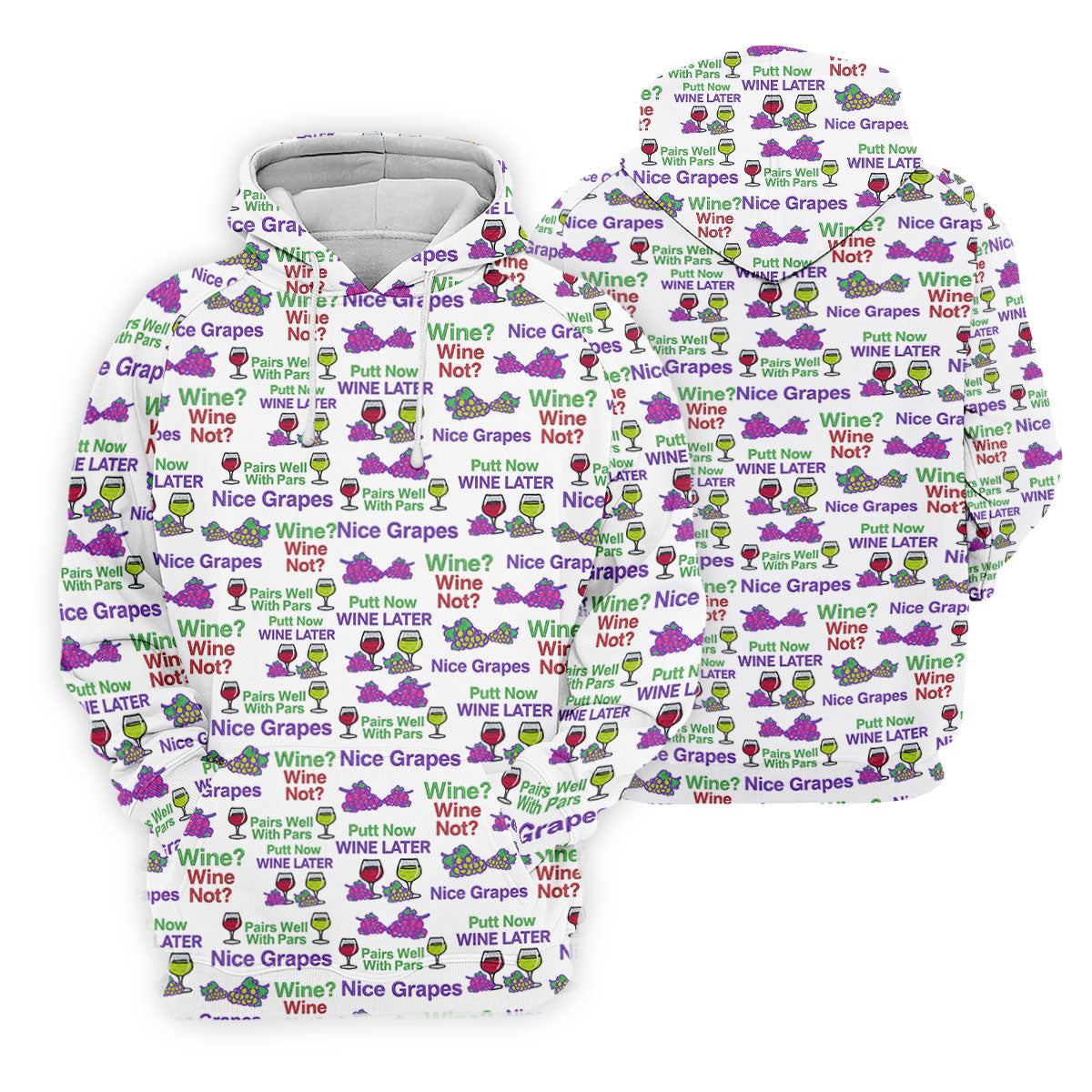 Wine Lover Golf Top, Grape Humor Print, Golf Shirts For Women