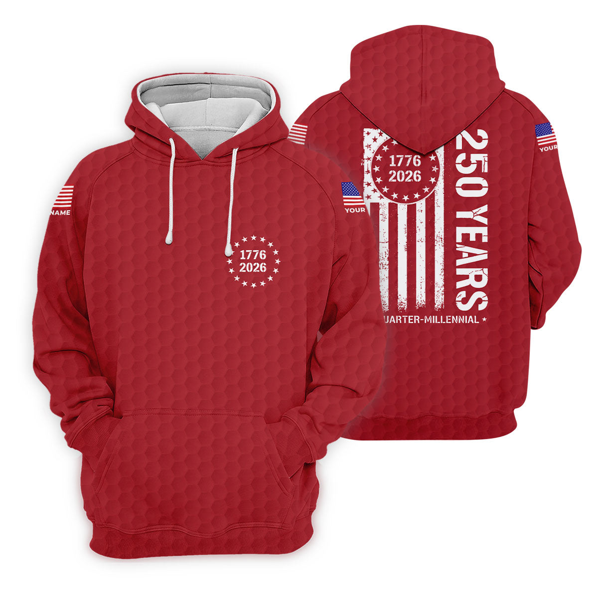 250 Years Quarter Millennnial Golf Ball Pattern Red Patriotic Golf Shirt, 4th Of July Golf Shirt For Women