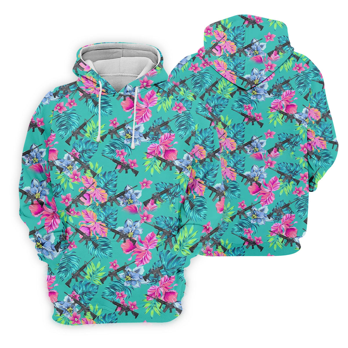 Hawaiian Floral With Army Theme Golf Shirts For Men, Polo ShirtFor Men, Golfing Apparel