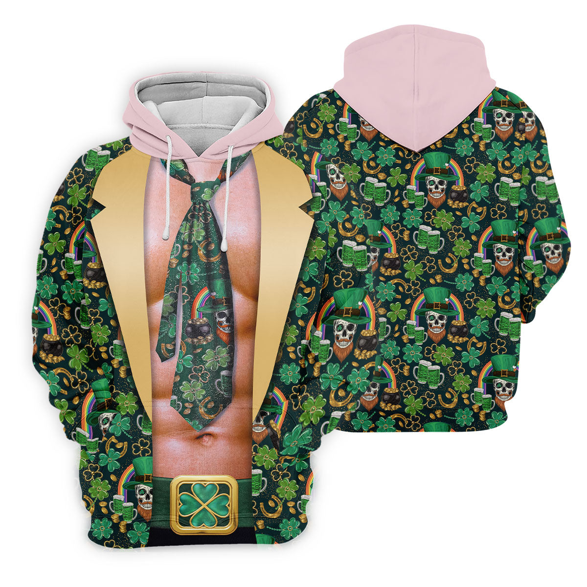 Funny Costume Shamrock St Patrick's Day Golf Shirt, Performance Golf Shirt, Polo ShirtFor Men
