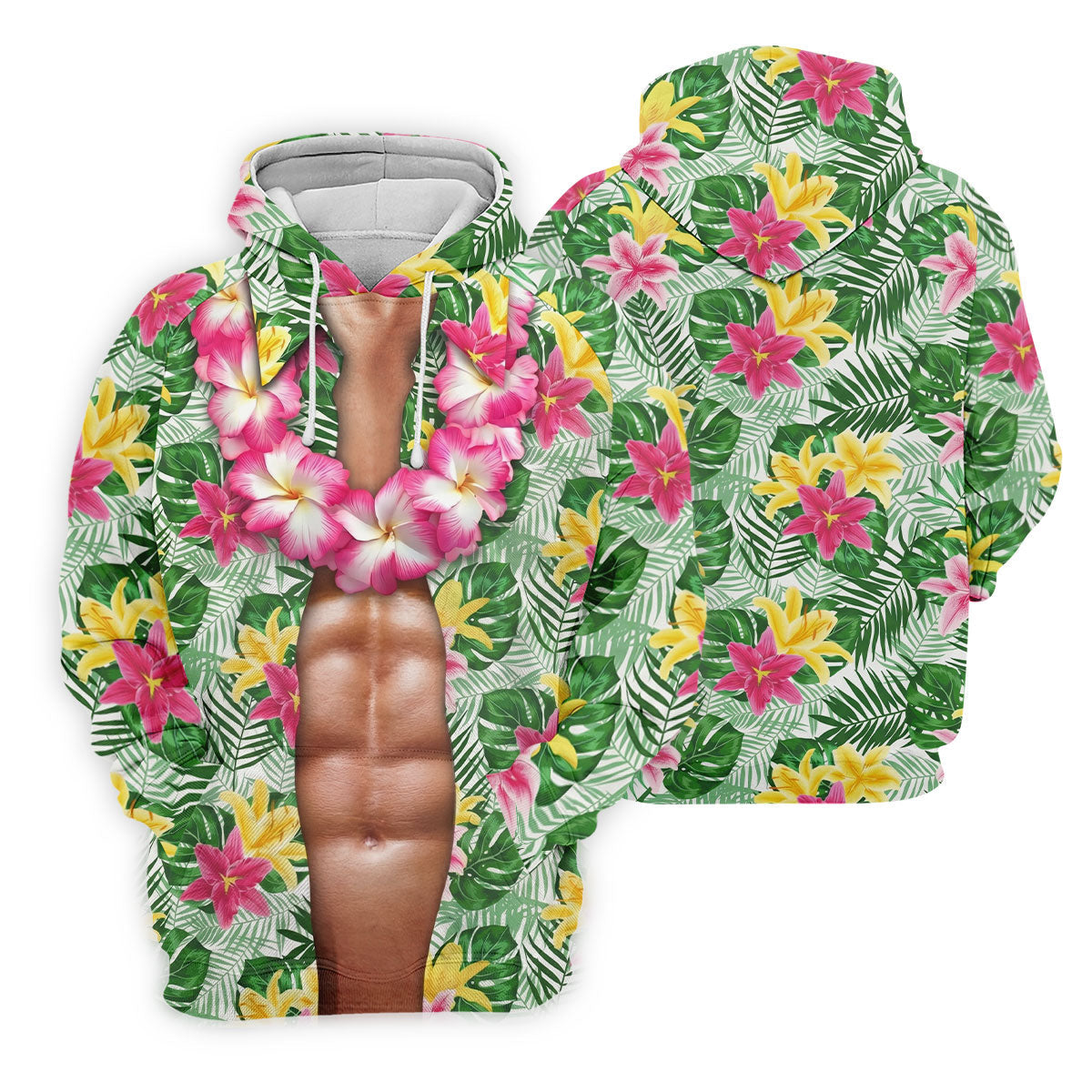 Muscle Costume Hawaiian Golf Shirt, Men's Funny Golf Shirts, Polo ShirtFor Men