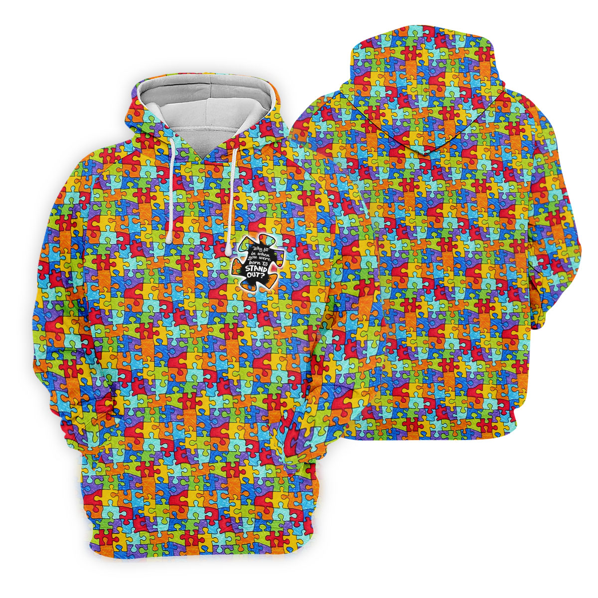Why FIt In When You Were Born To Stand Out Autism Puzzle Women's Golf Shirts, Ladies Golf Polos