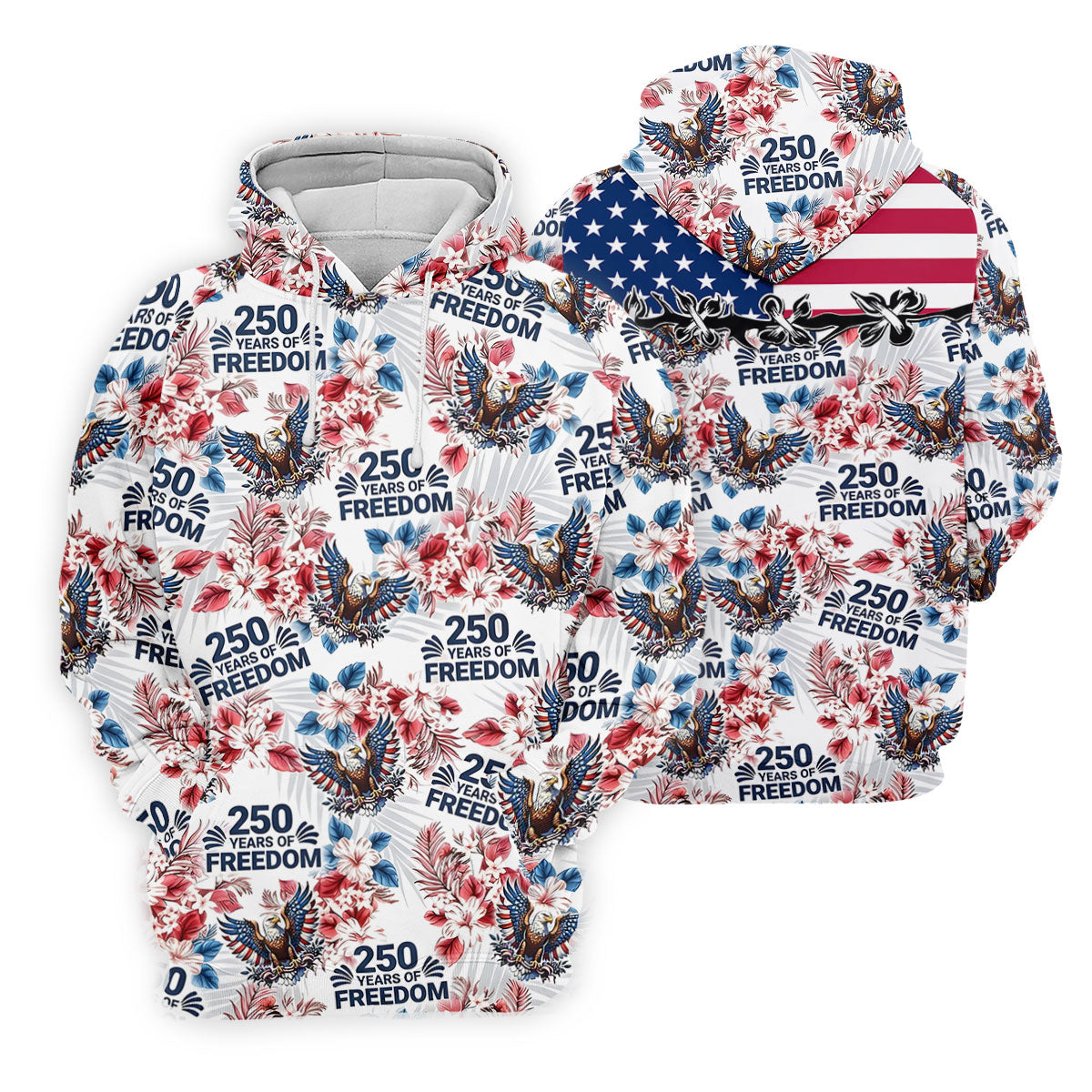 America 250 Years Of Freedom Tropical Vibe Patriotic Golf Shirt, 4th Of July Golf Shirt, Golf Shirts For Men