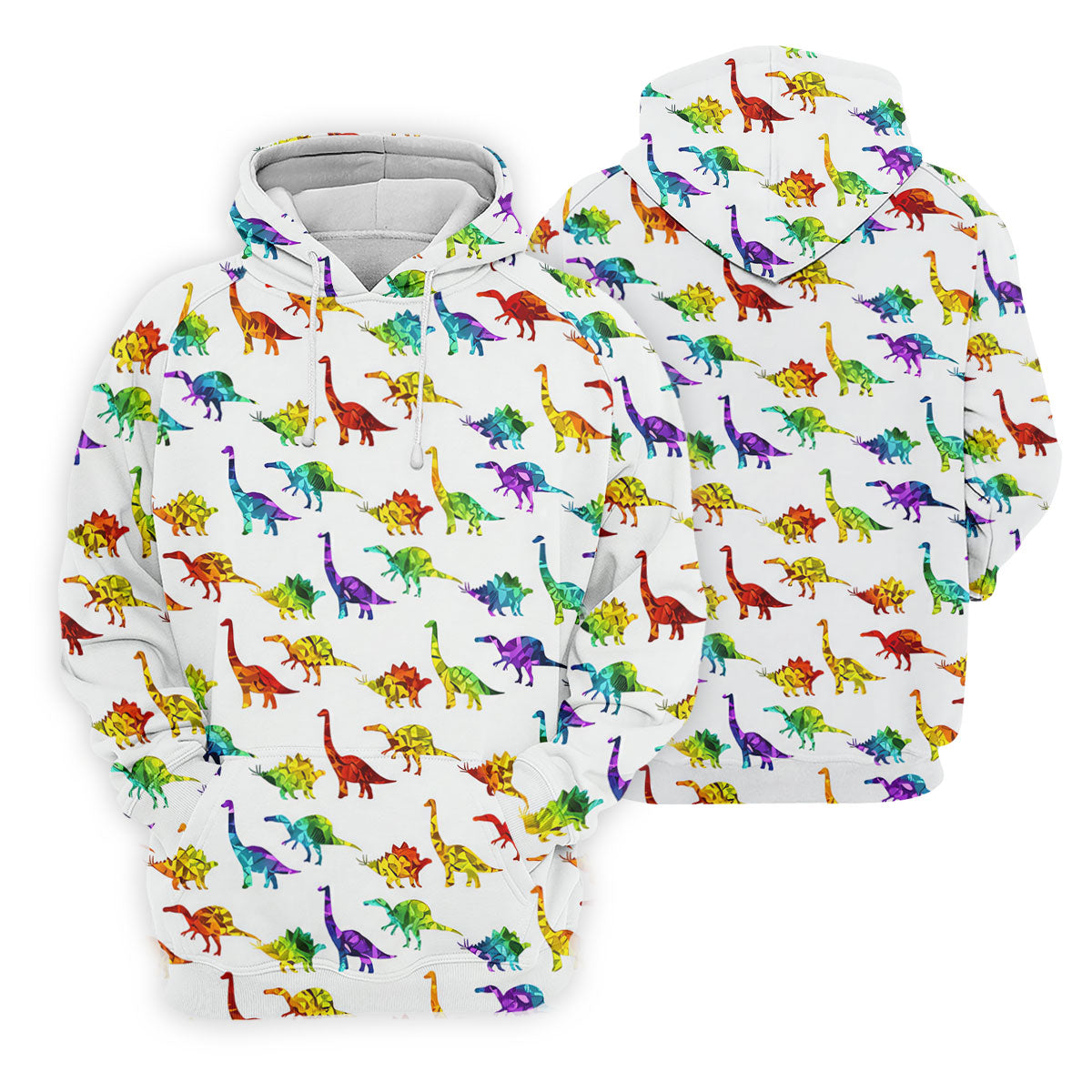 Colorful Dinosaur White Golf Shirt, Golf Tops For Men, Golf Shirts For Men, Polo ShirtFor Men