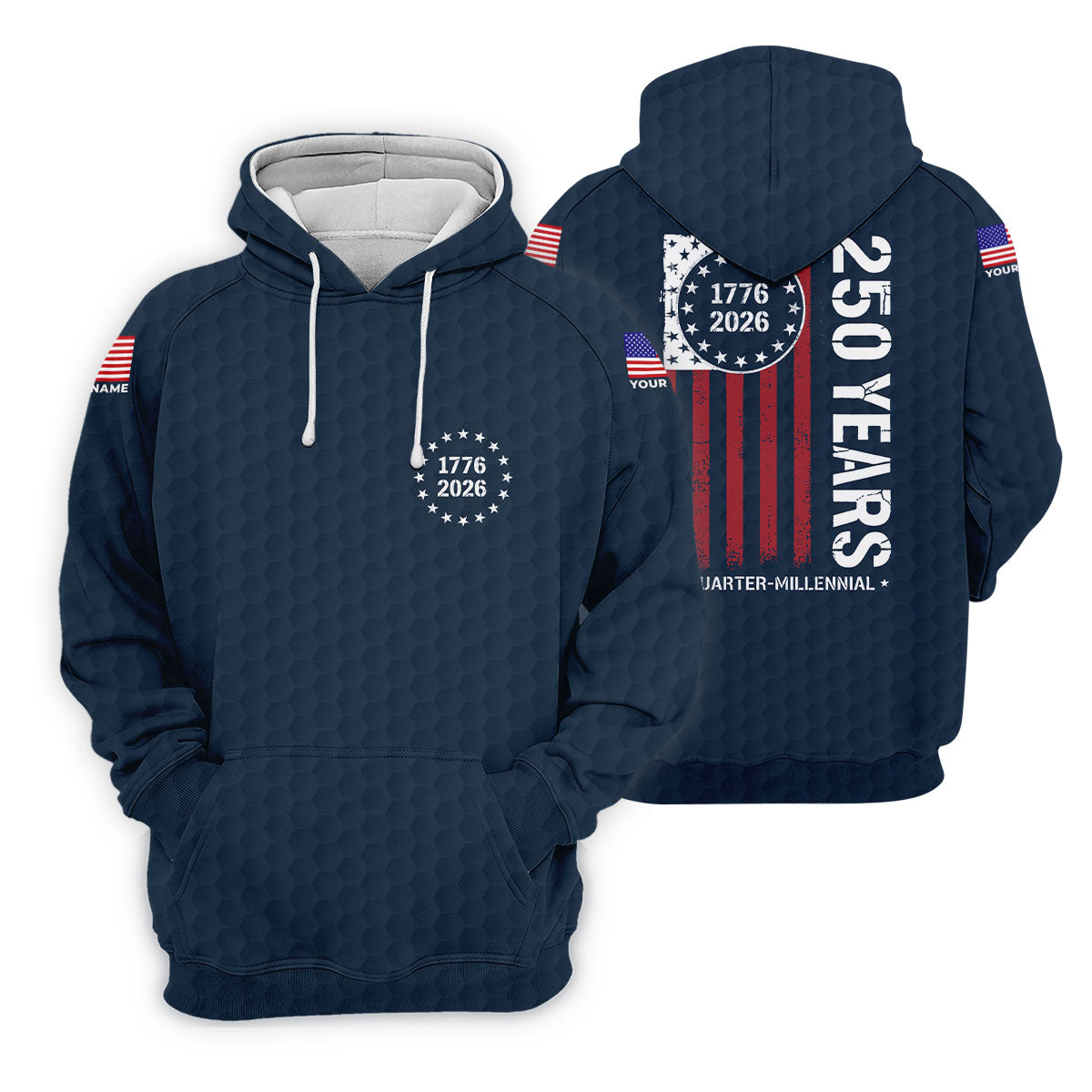 250 Years Quarter Millennnial Golf Ball Pattern Navy Patriotic Golf Shirt, 4th Of July Golf Shirt For Women